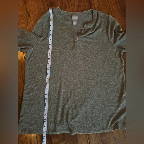 🦋 NWOT Women’s Chicos 3/4 sleeve top COMFY - Picture 6 of 10